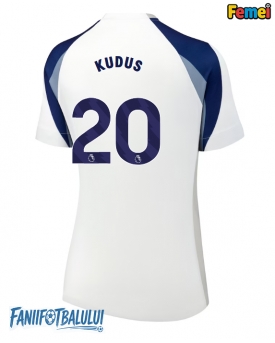 Tottenham Hotspur Mohammed Kudus #20 Tricou Fotbal Replică 2025-26 Femei Acasa